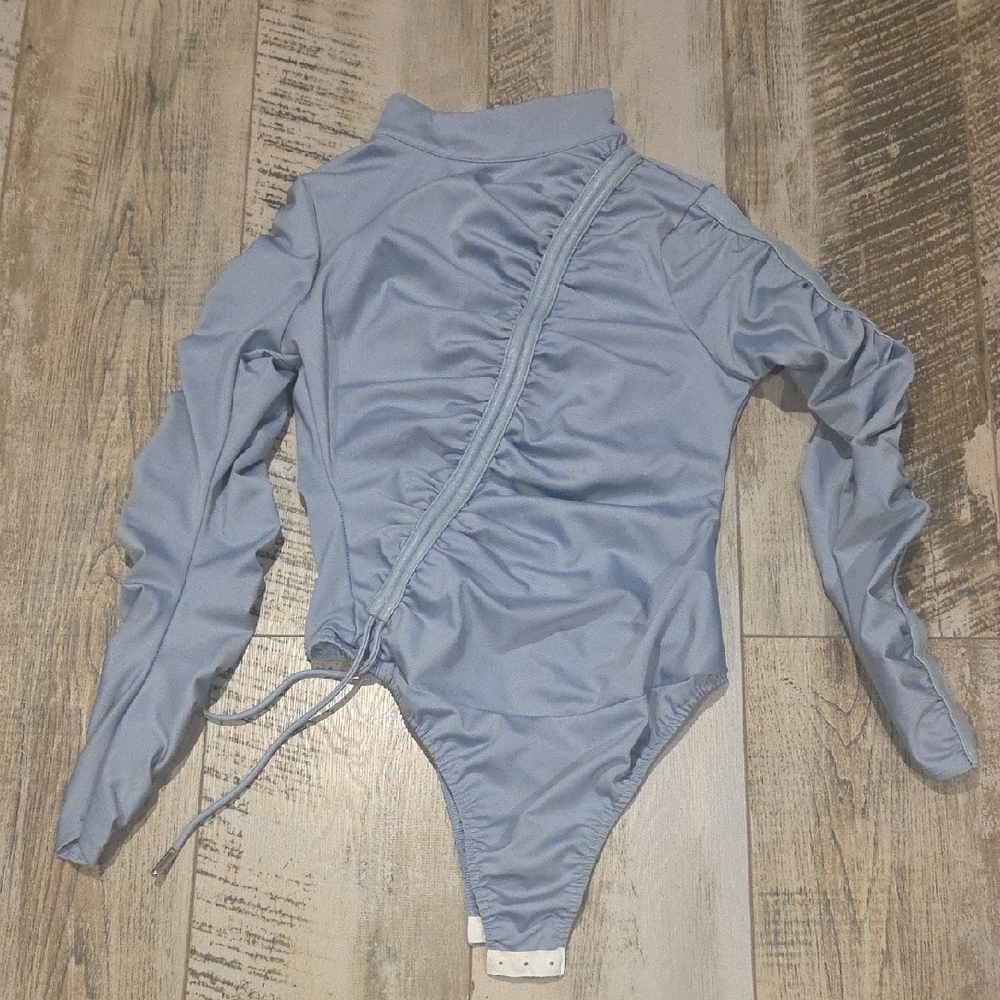 Maniere De Voir Grey Gathered Bodysuit - Picture 4 of 16